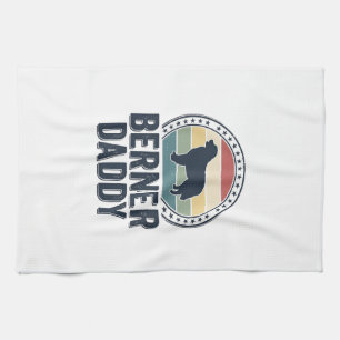 Berner Daddy Vintage Dog Dad Vector T-Shirt Design Kökshandduk