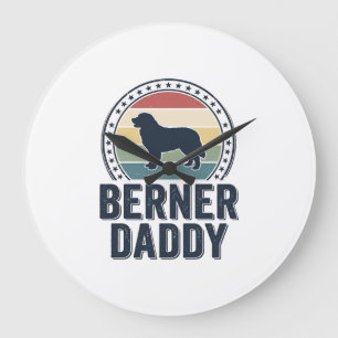 Berner Daddy Vintage Dog Dad Vector T-Shirt Design Stor Klocka
