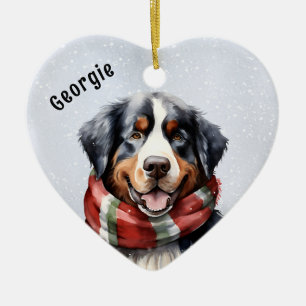 Berner Hund Keramisk Juldekoration