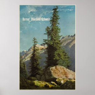 Berner Oberland, Schweiz, reser skidar affischen Poster