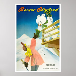 Berner Oberland,Schweiz,Ski Poster