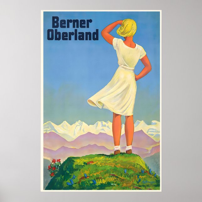 Berner Oberland Schweiziska Alperna Schweiz Världe Poster (Framsidan)