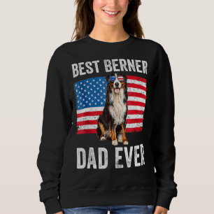 Berner Pappa American Flagga Bernese Mounta T Shirt