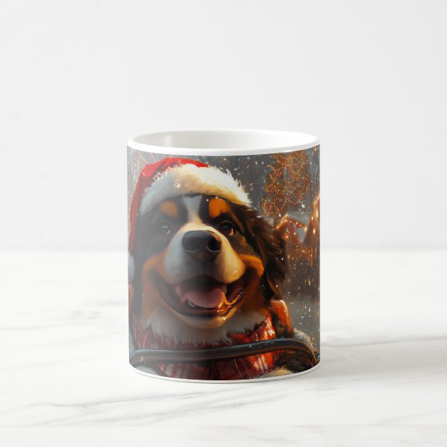 Berner Sennenhund Berg- och dalbana Jul Kaffemugg (Center)