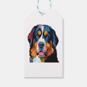 Berner Sennenhund Färgrik Presentetikett