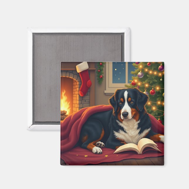 Berner Sennenhund Jul Sänghistoria Magnet (Front/Back)