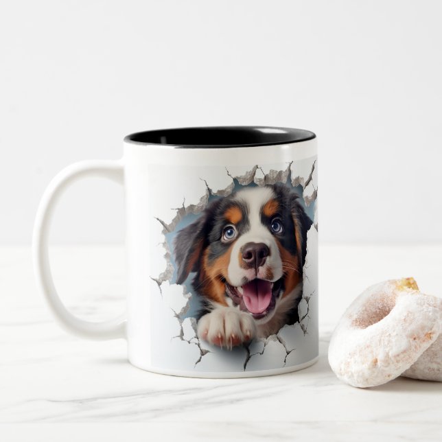 Berner Sennenhund   Två-Tonad Mugg (Med munk)