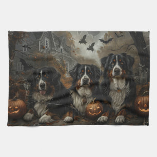 Bernersbergshund Halloween Natt Hund Delight Kökshandduk