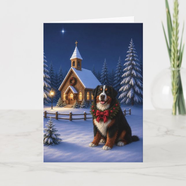 Bernersemountaingdog julkort helgkort (Framsida)
