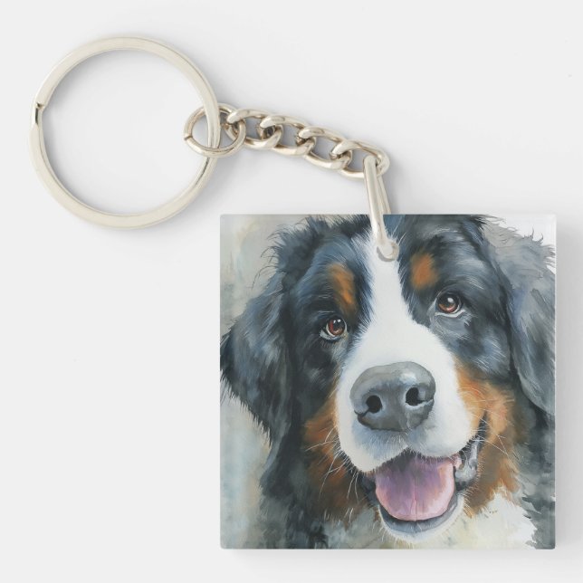 Bernersennenhund akvarellporträtt (Framsidan)