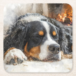 Bernersennenhund Underlägg Papper Kvadrat