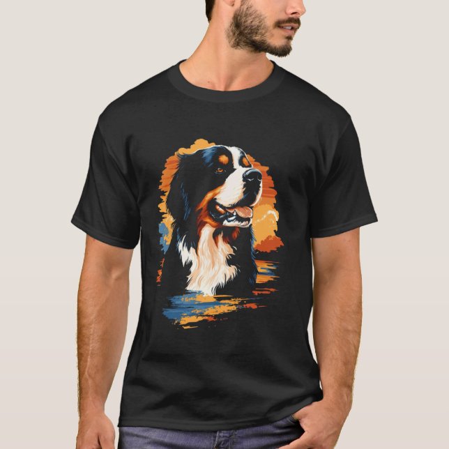 Bernersennenhundsgrafik T Shirt (Framsida)