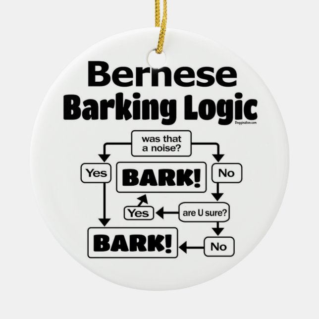 Bernese Barking Logic Julgransprydnad Keramik (Framsidan)