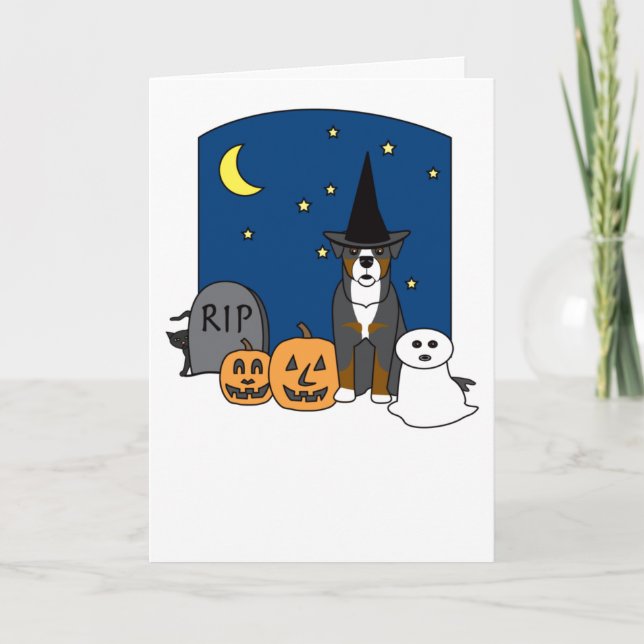 Bernese berghund Halloween Kort (Framsida)