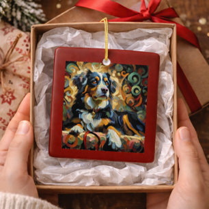 Bernese Berghund jul Julgransprydnad Keramik