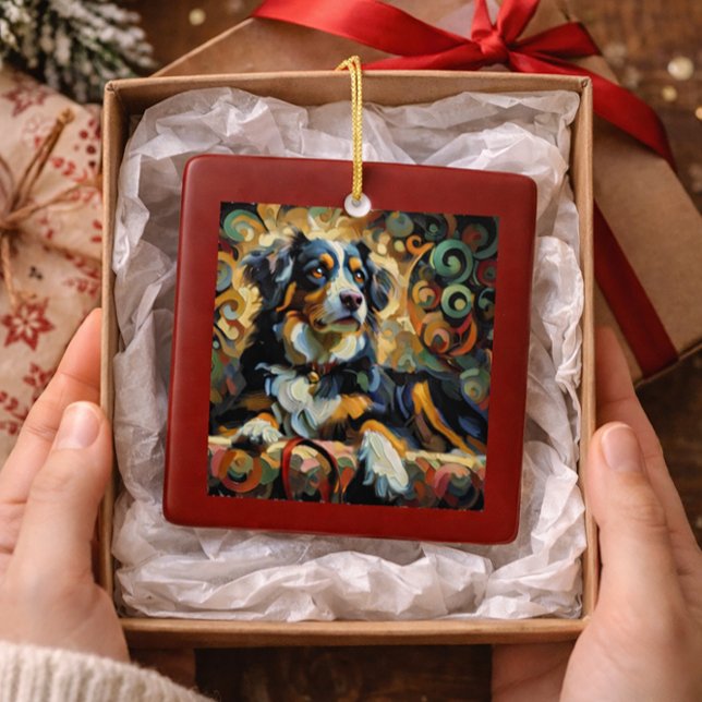 Bernese Berghund jul Julgransprydnad Keramik (Skapare uppladdad)