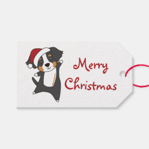 Bernese God jul Lycklig jul Hundar Lastbil Presentetikett