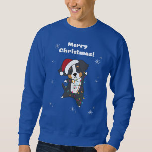 Bernese God jul Lycklig jul Hundar Sweat Lång Ärmad Tröja