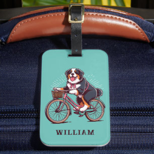 Bernese Hund Biker, Bike äventyr Customized Namn Bagagebricka