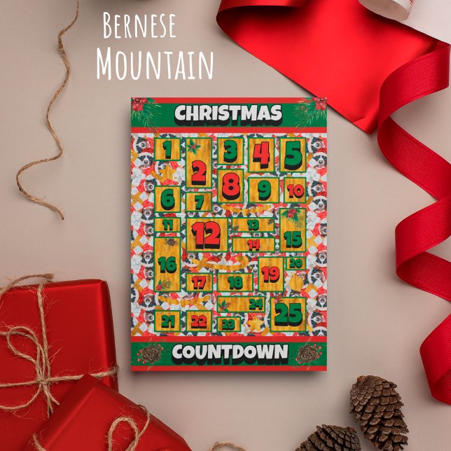 Bernese Hund Julkalender Adventskalender Julkort (Skapare uppladdad)