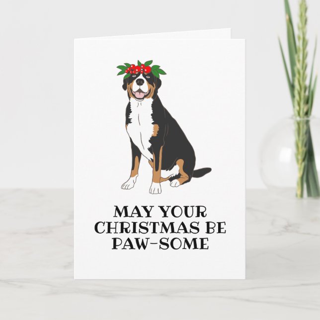 Bernese hund-julkort helgkort (Framsida)