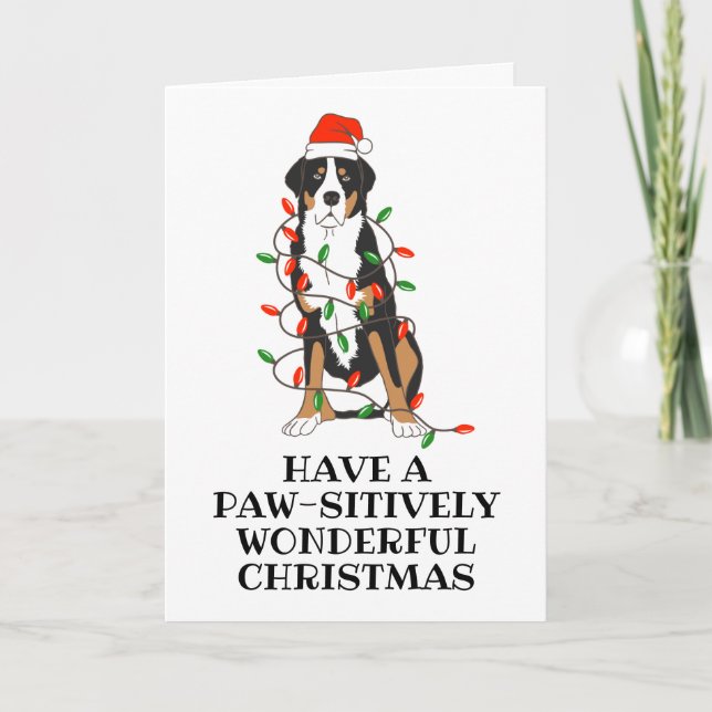 Bernese hund-julkort helgkort (Framsida)