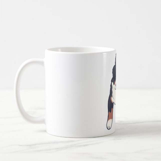 Bernese Mounese hund Delight � Cute Animal Art Kaffemugg (Vänster)