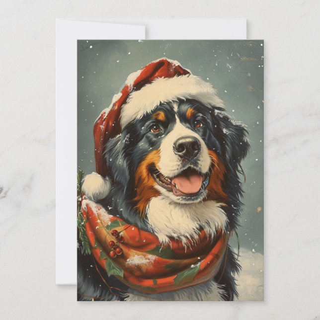 Bernese Mounese hund jul Julkort (Framsida)