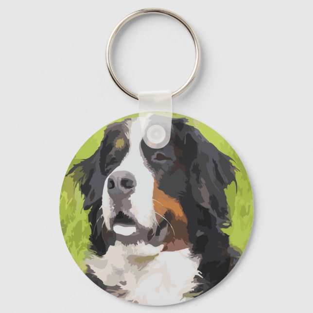 Bernese Mounese hund Nyckelring (Framsida)