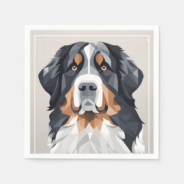 Bernese Mounese hund på grått-bakgrund Pappersservett (Framsidan)