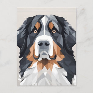 Bernese Mounese hund på grått-bakgrund Vykort