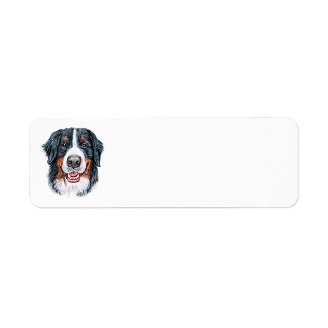Bernese Mountain Adressetiketters Returadress Etikett (Framsidan)