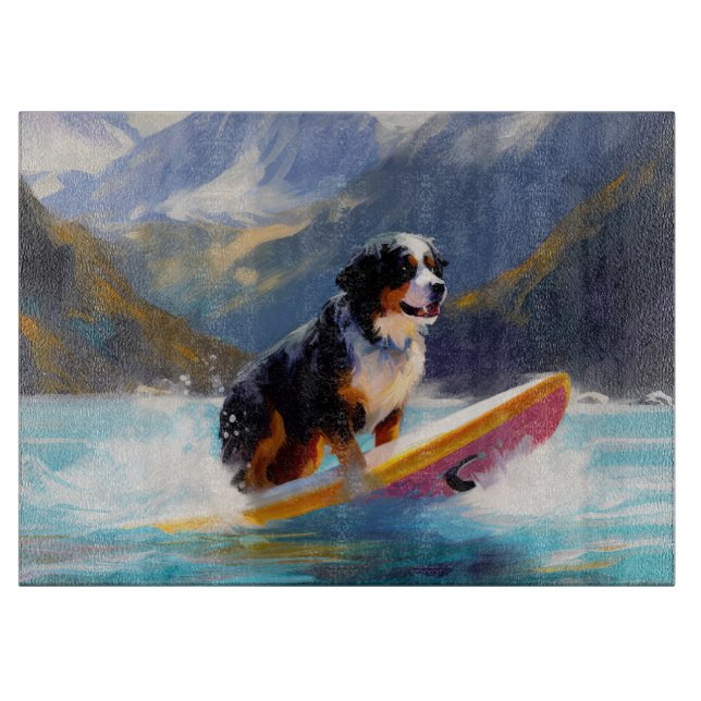 Bernese Mountain Beach Surfing Painting (Framsidan)