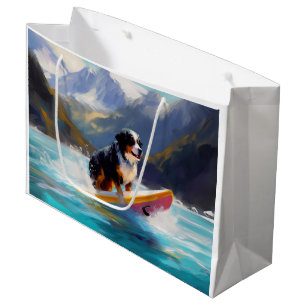 Bernese Mountain Beach Surfing Painting