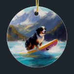 Bernese Mountain Beach Surfing Painting Julgransprydnad Keramik<br><div class="desc">Lägg dig i den lekande världen i hund äventyr med den här fängslande målningen. En andlig hund tar sig till vågar och kör skickligt surfan på en strand som kysstes av sol. Den sjudande konsten fångar på ett vackert sätt kärnan i den upphetsning som finns vid sidan av när hund...</div>