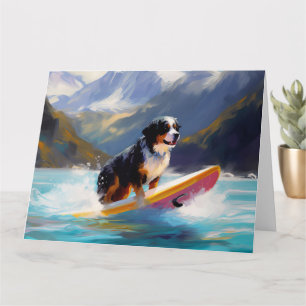 Bernese Mountain Beach Surfing Painting Kort