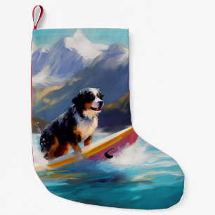 Bernese Mountain Beach Surfing Painting Liten Julstrumpa