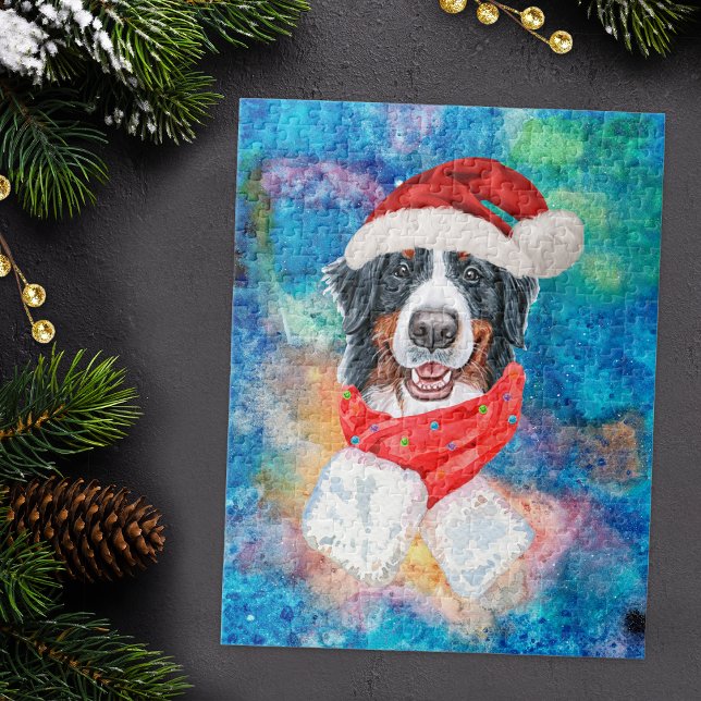 Bernese Mountain Bretain Hund jul Pussel (Skapare uppladdad)