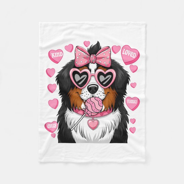 Bernese Mountain Coquette Dog Pet Lover Owner  Fleecefilt (Framsidan)
