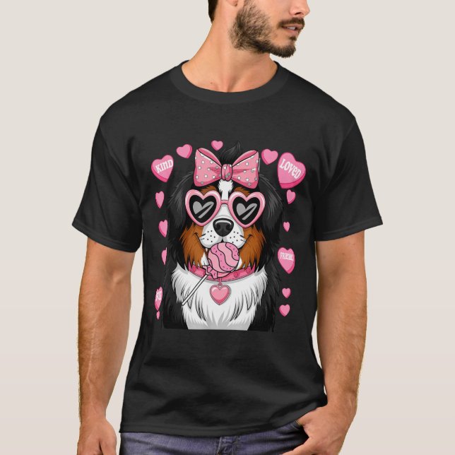 Bernese Mountain Coquette Dog Pet Lover Owner  T Shirt (Framsida)