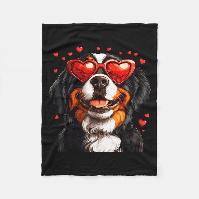 Bernese Mountain Cute Berner Dog Lover Valentines  Fleecefilt (Framsidan)