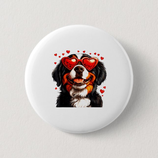 Bernese Mountain Cute Berner Dog Lover Valentines  Knapp (Framsida)