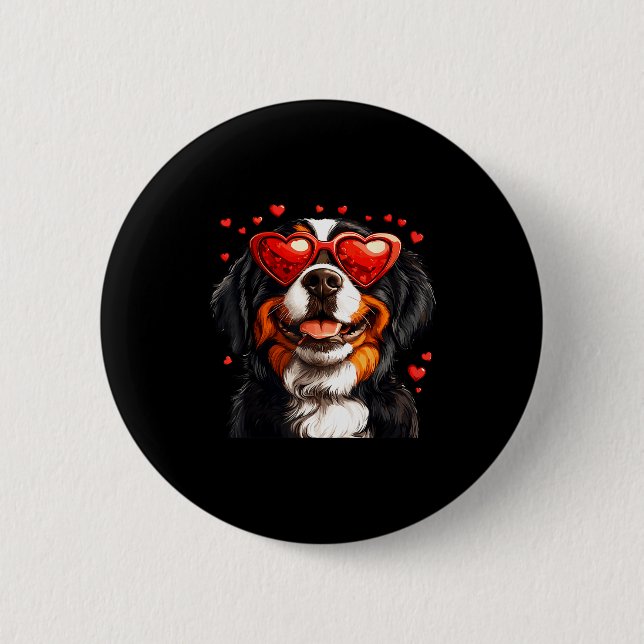 Bernese Mountain Cute Berner Dog Lover Valentines  Knapp (Framsida)