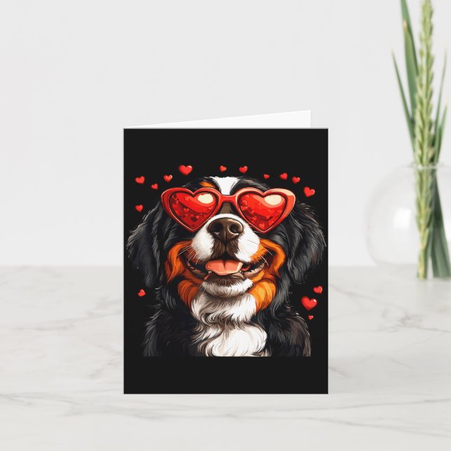 Bernese Mountain Cute Berner Dog Lover Valentines  Kort (Framsida)
