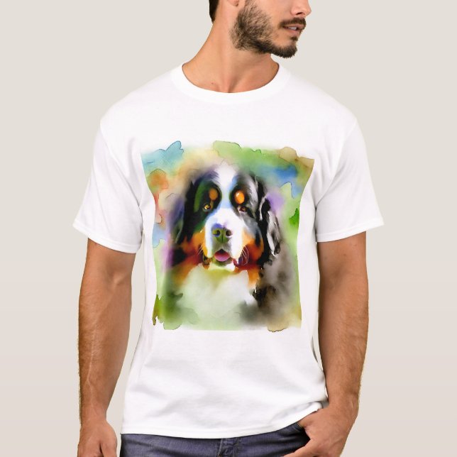 Bernese Mountain Dog 061124AREF116 - Watercolor T Shirt (Framsida)