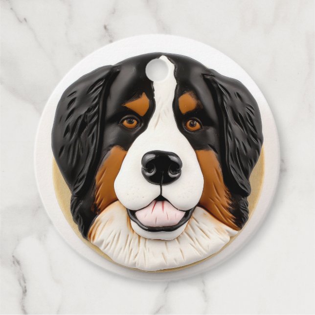Bernese Mountain Dog 3D Inspirerad Gåvor Etiketter (Framsida)