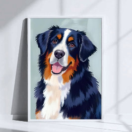 Bernese Mountain Dog | Akvarell Husdjur Poster