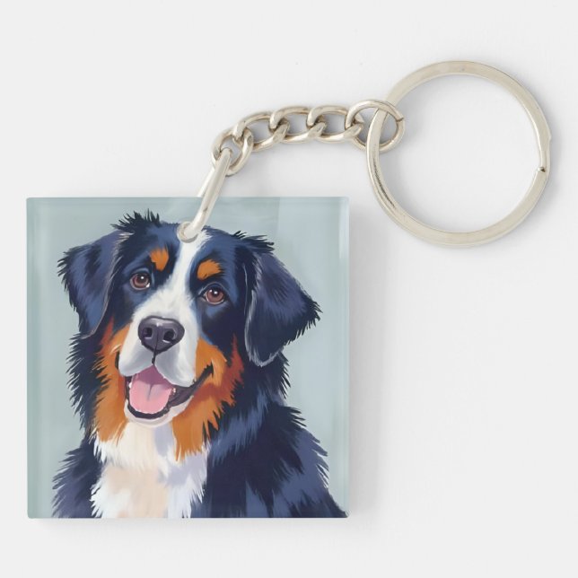 Bernese Mountain Dog | Akvarellmålning (Baksidan)