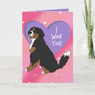 Bernese Mountain Dog Alla hjärtans dag Tack Kort