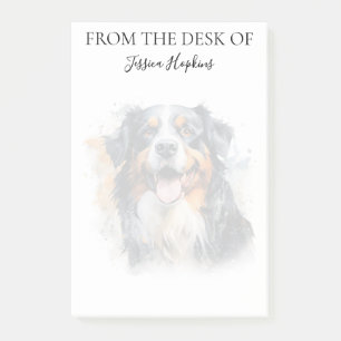 Bernese Mountain Dog Älskare Monogrammerad Hund Post-it Block